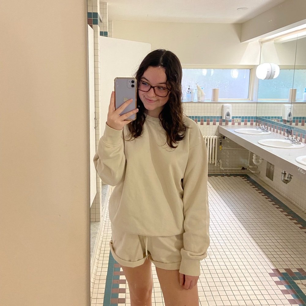 Organic cotton cream colored crewneck